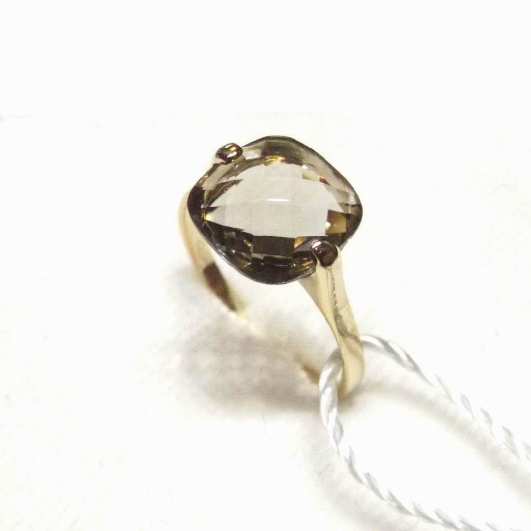 Anello tipo nudo oro 9kt quarzo idrotermale color Topazio fume 12 - Gioielleria Capodagli