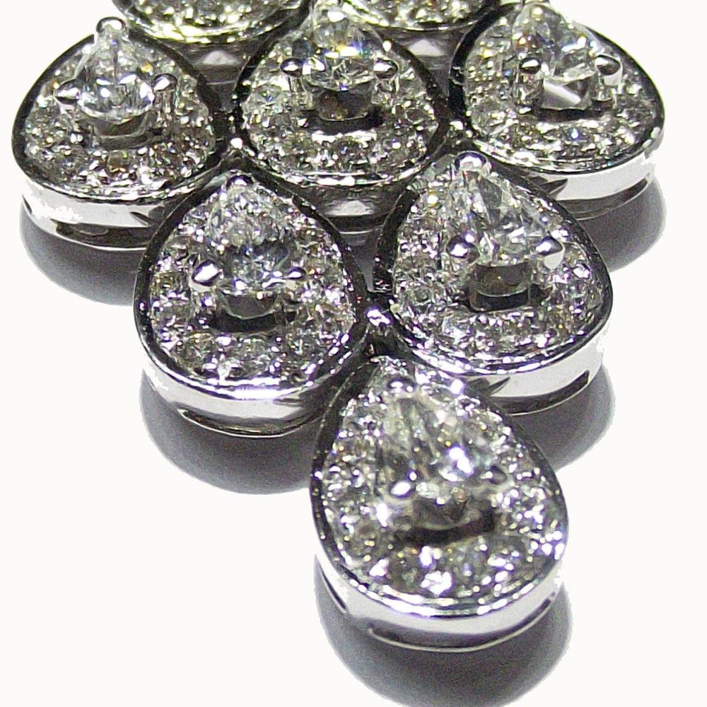 Bianco Milano orecchini oro bianco 18Kt 15,60g diamanti 1,50ct taglio goccia 2,20ct colore G purezza VS 0194OR - Gioielleria Capodagli