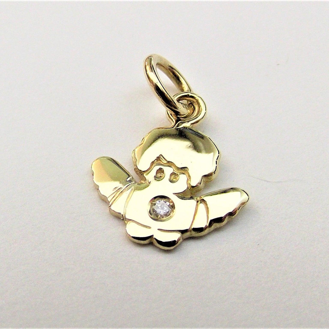 Capodagli ciondolo Angelo oro giallo 18kt diamante 0,02ct colore G purezza VS CI-OR-0001 - Gioielleria Capodagli