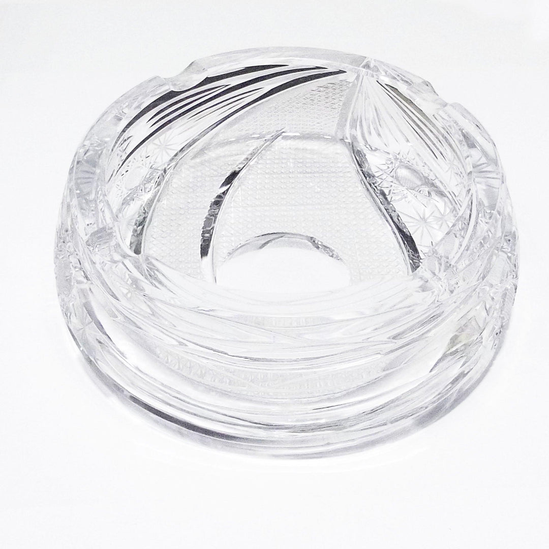 Crystal BOHEMIA Czecoslovakia posacenere 14cm cristallo molato a mano A-0246 - Gioielleria Capodagli