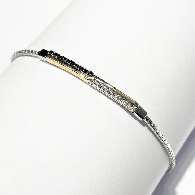 Davide &amp; Delucchi bracciale Barretta Tennis oro bianco e rosa 18kt diamanti 0075BR - Capodagli 1937