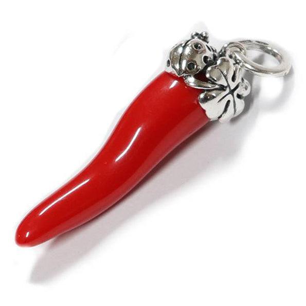 Giovanni Raspini ciondolo Corno rosso Quadrifoglio grande argento 925 10986 - Capodagli 1937