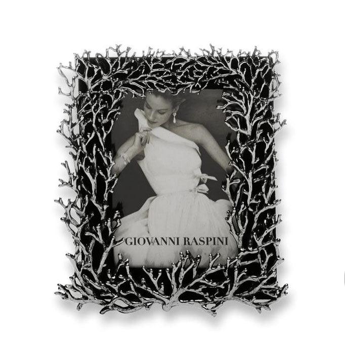Giovanni Raspini cornice Coral piccola vetro 8x10cm bronzo bianco B0373 - Capodagli 1937