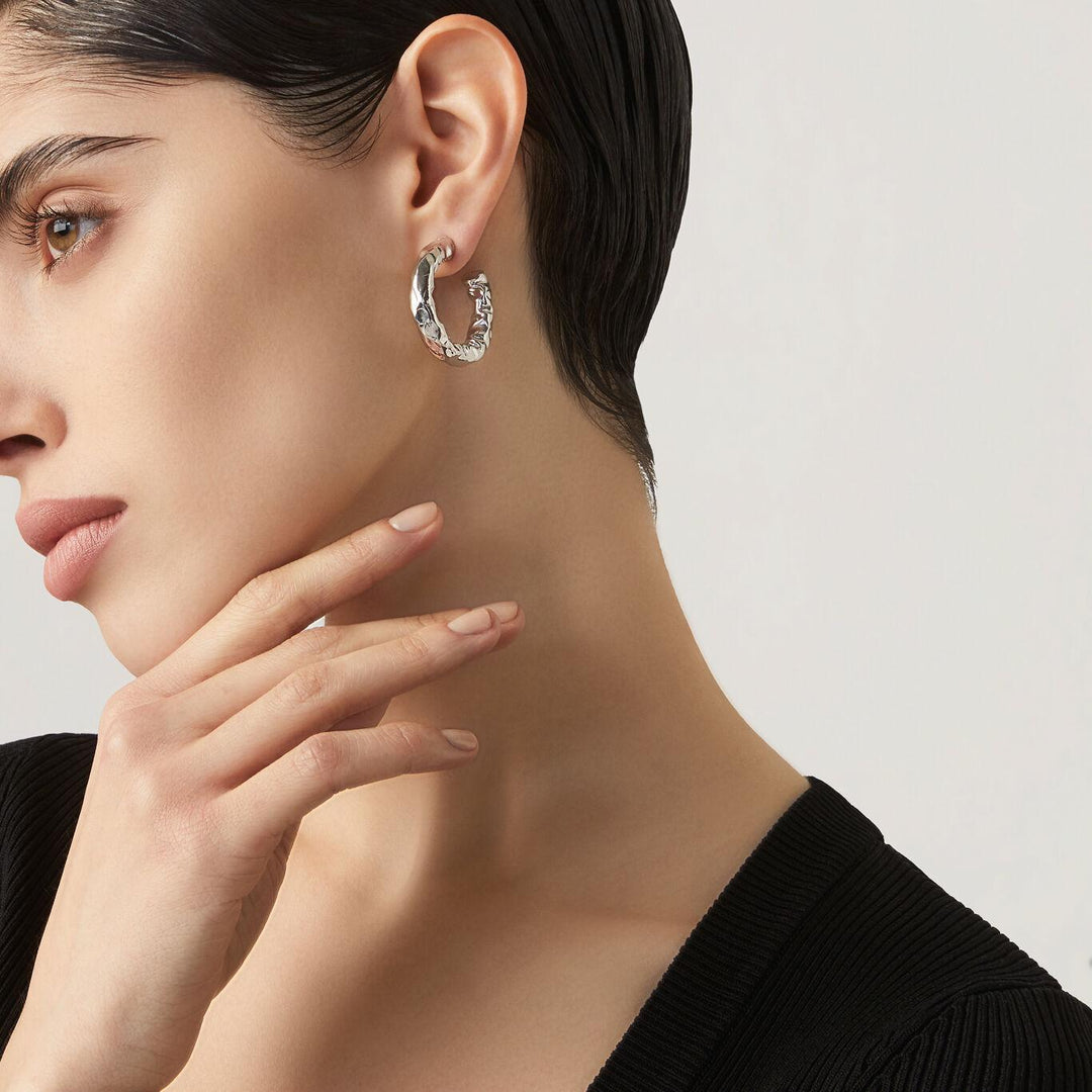 Giovanni Raspini orecchini a cerchio Stone Piccoli argento 925 11677 - Capodagli 1937