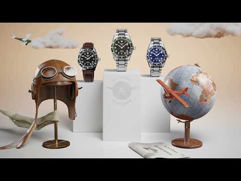 Longines orologio Spirit Zulu Time 42mm blu automatico acciaio L3.812.4.93.6