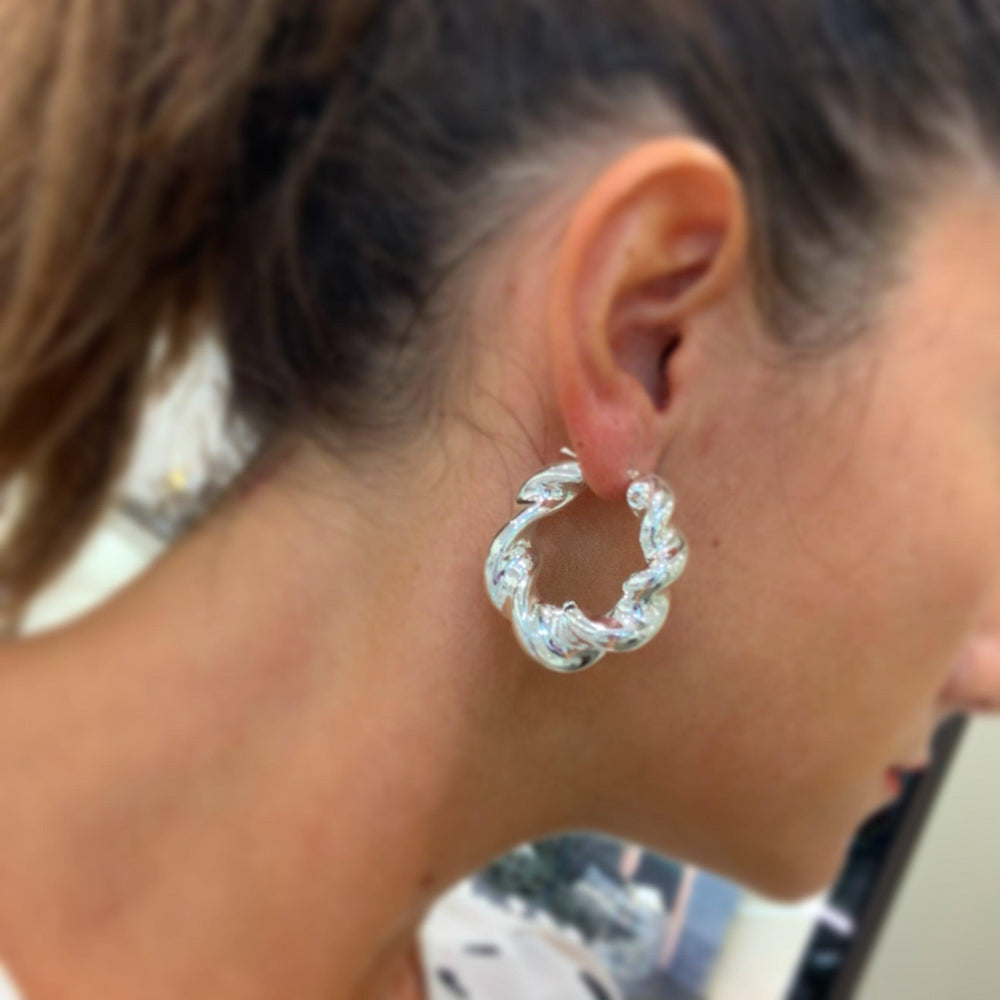 Idandi orecchini cerchio Torchon argento 925 OR-ARG-0001 - Capodagli 1937