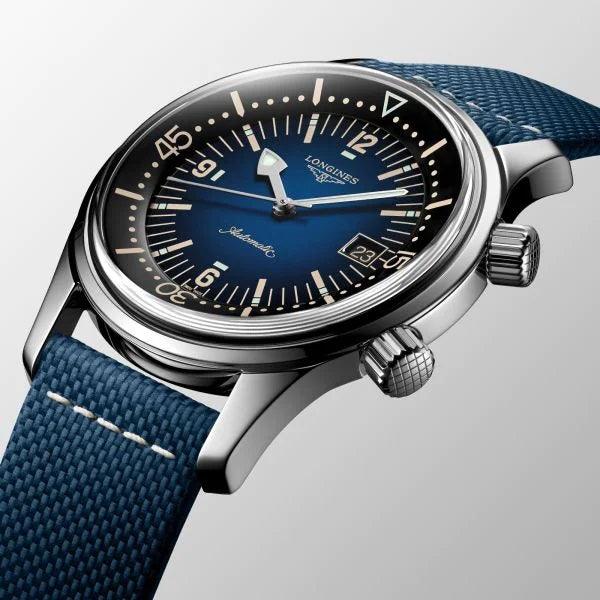 Longines orologio Heritage Legend Diver Blu Watch 42mm blu automatico acciaio L3.774.4.90.2 - Capodagli 1937