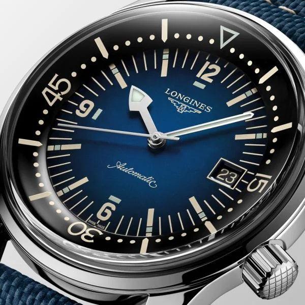 Longines orologio Heritage Legend Diver Blu Watch 42mm blu automatico acciaio L3.774.4.90.2 - Capodagli 1937