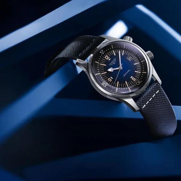 Longines orologio Heritage Legend Diver Blu Watch 42mm blu automatico acciaio L3.774.4.90.2 - Capodagli 1937