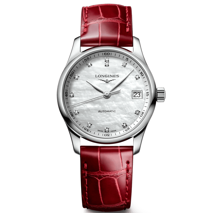 Longines orologio Master Collection 34mm madreperla diamanti automatico acciaio L2.357.4.87.2 - Capodagli 1937