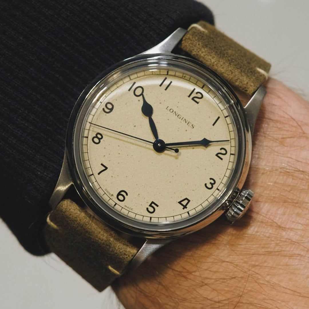 Longines orologio The Longines Heritage Military 38,5 mm argento automatico acciaio L2.819.4.93.2 - Gioielleria Capodagli