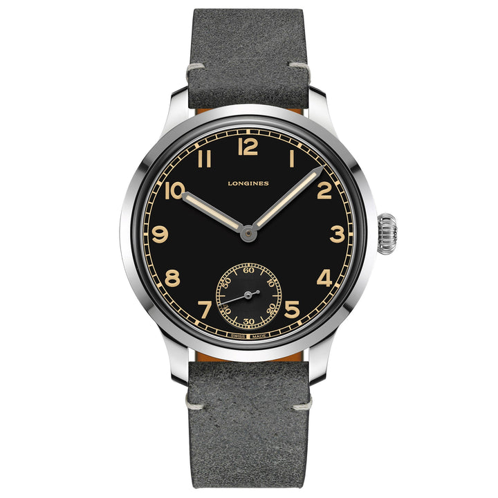 Longines orologio uomo Heritage Military 43mm acciaio carica manuale L2.826.4.53.2 - Gioielleria Capodagli