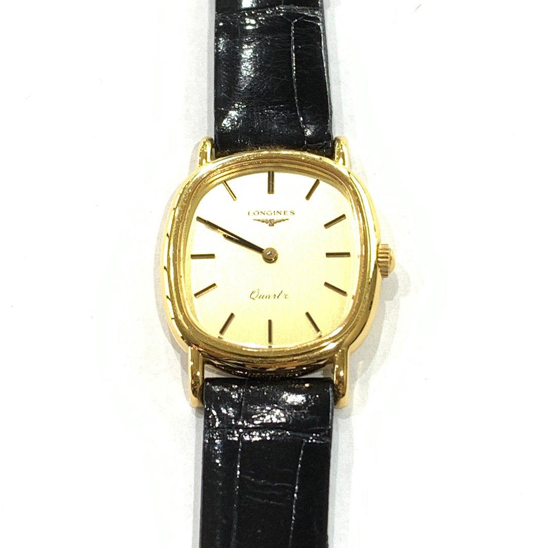 Longines orologio vintage 26x23mm champagne quarzo acciaio finitura PVD oro giallo L20721807 - Gioielleria Capodagli