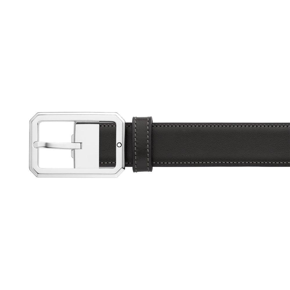 Montblanc cintura 30mm fibbia ottagonale pelle reversibile nero/marrrone 128761 - Capodagli 1937