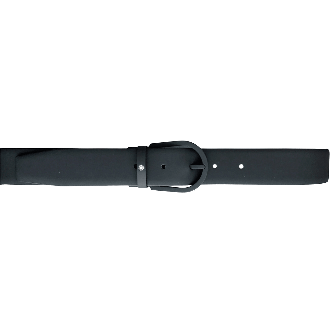 Montblanc cintura 35mm fibbia nera gommata e pelle nera gommata 129431 - Capodagli 1937