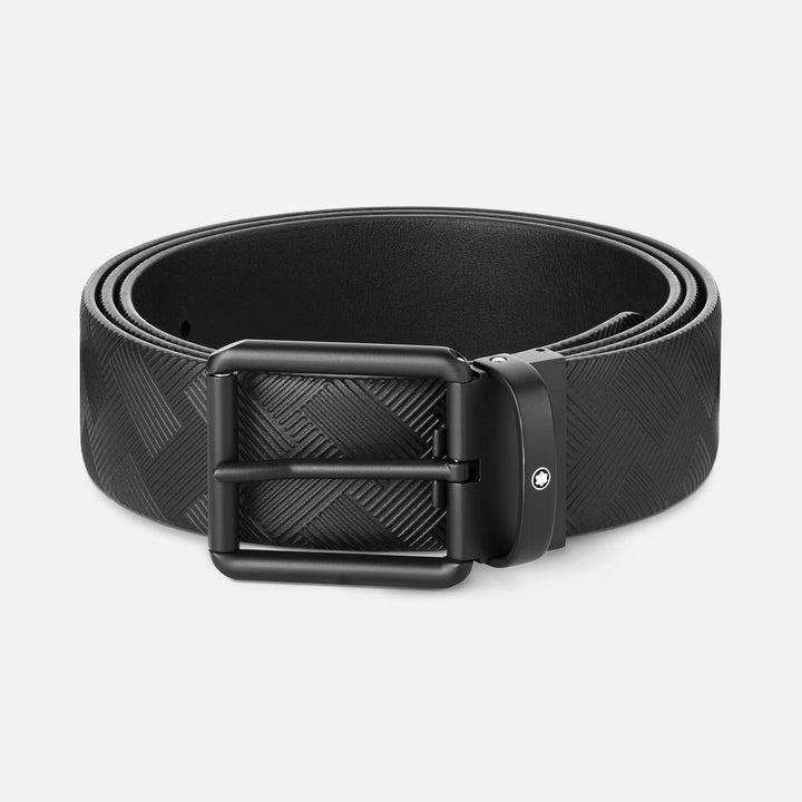 Montblanc cintura 35mm fibbia PVD nero pelle reversibile nero extreme 3.0/nero liscio 131183 - Capodagli 1937