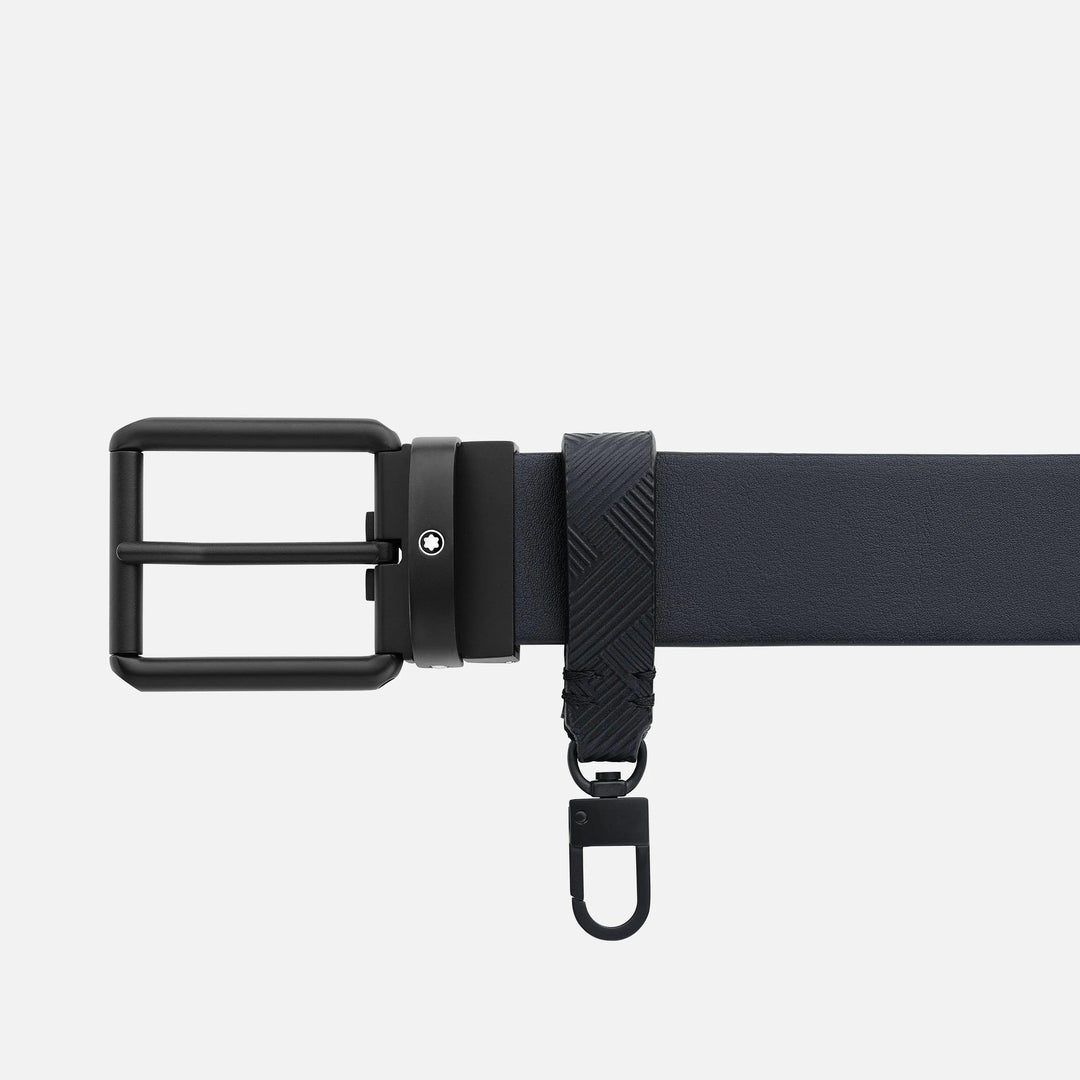 Montblanc cintura 35mm fibbia PVD nero pelle reversibile nero extreme 3.0/nero liscio 131183 - Capodagli 1937