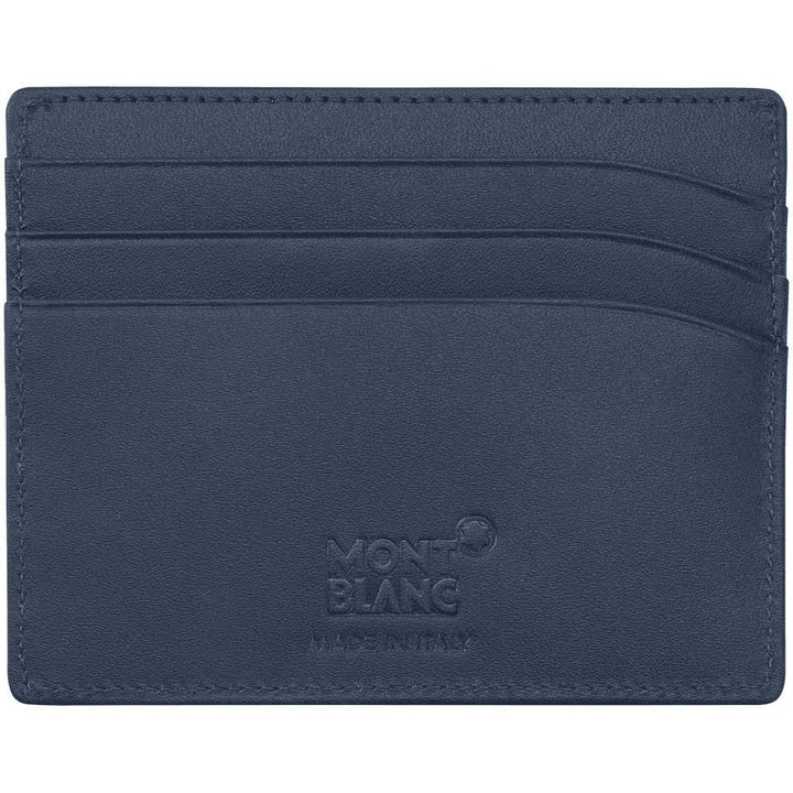 Montblanc custodia porta carte di credito a 6 scomparti Meisterstück blu navy 114557 - Gioielleria Capodagli