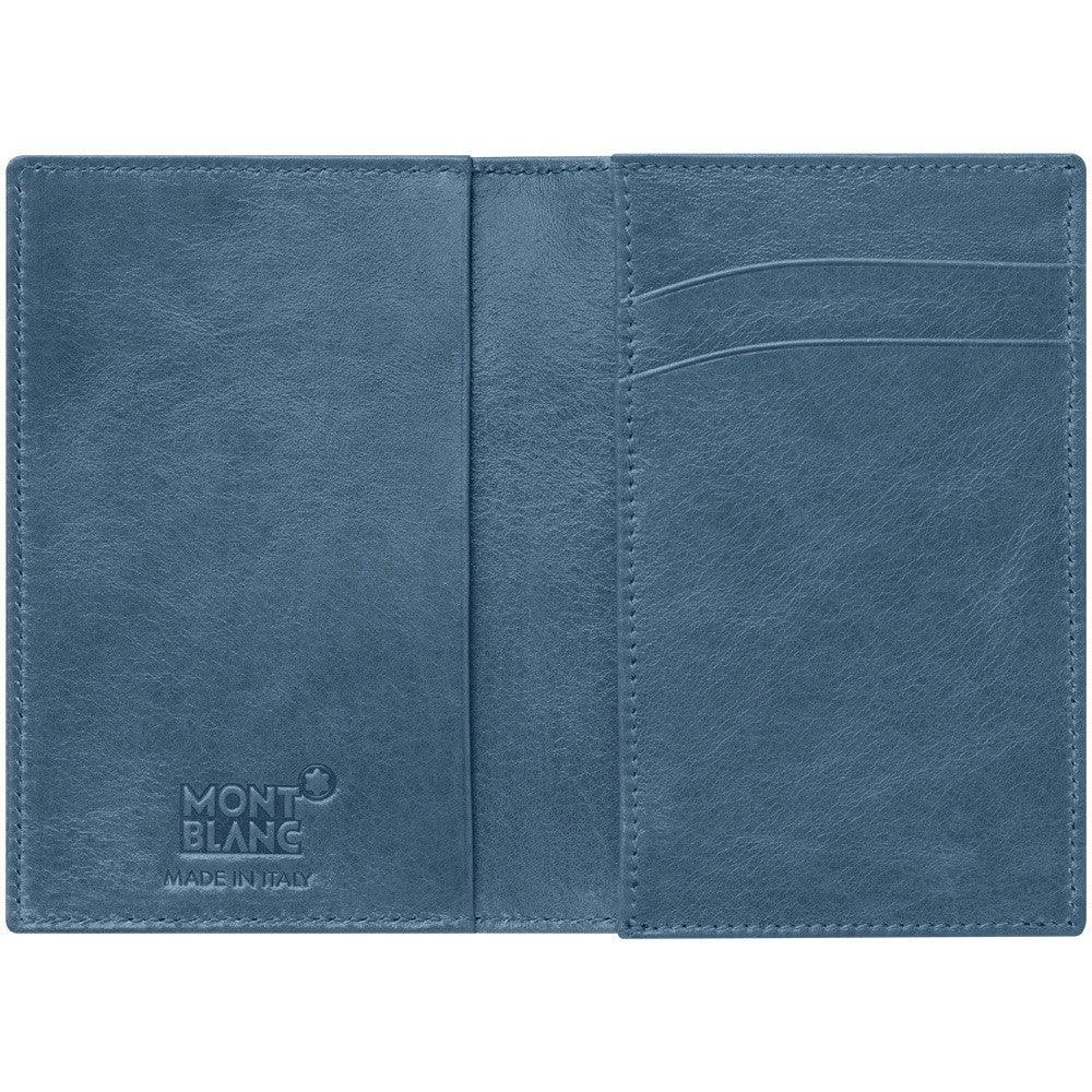 Montblanc porta biglietti da visita Meisterstuck nero azzurro 118305 - Gioielleria Capodagli