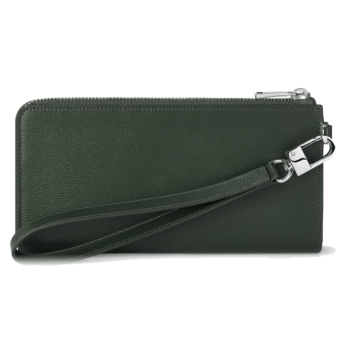 Montblanc portafoglio lungo 12 scomparti Meisterstück 4810 Deep Forest verde con cerniera e cinturino da polso amovibile 129249 - Capodagli 1937