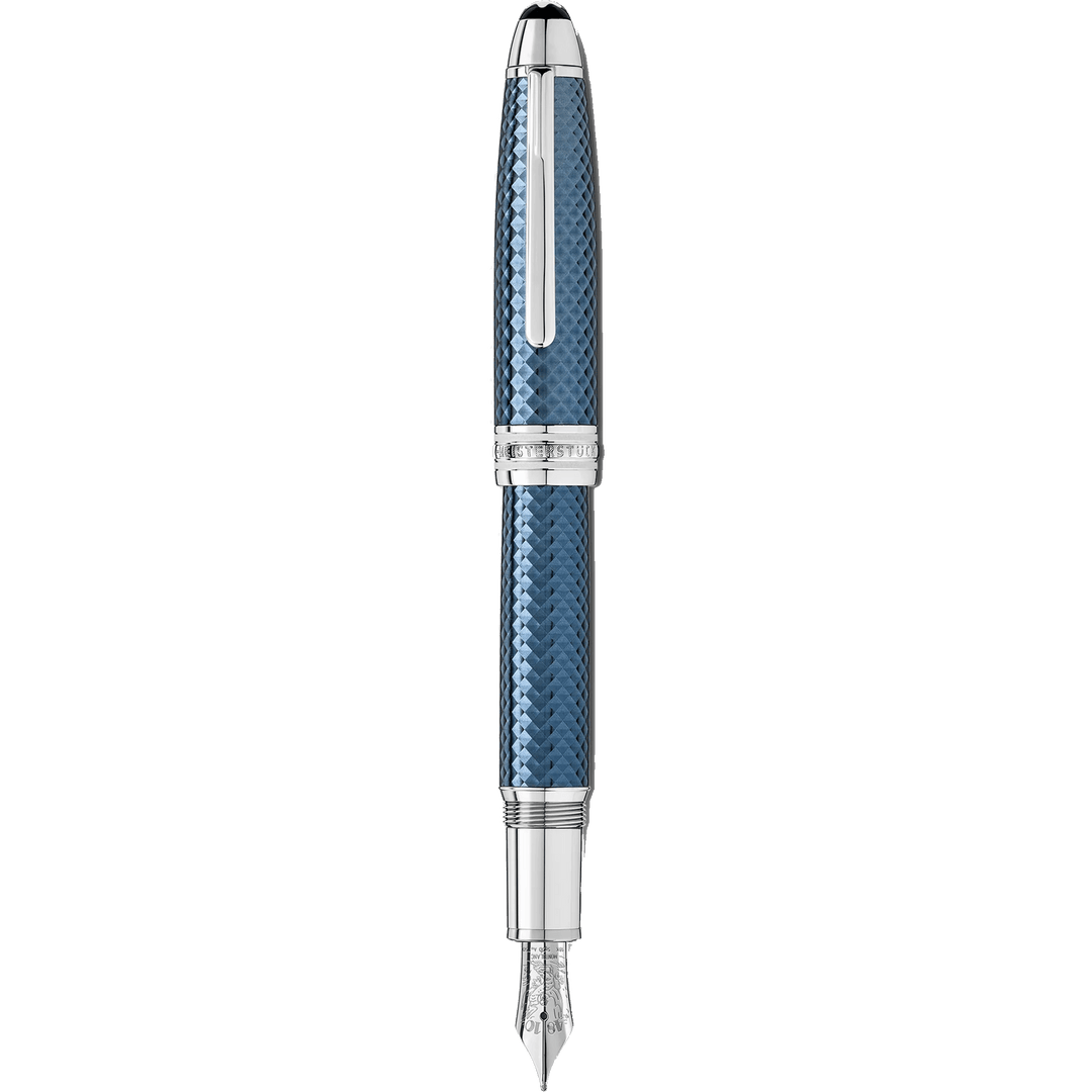 Montblanc stilografica Meisterstück Glacier Solitaire blu punta M 129407 - Capodagli 1937