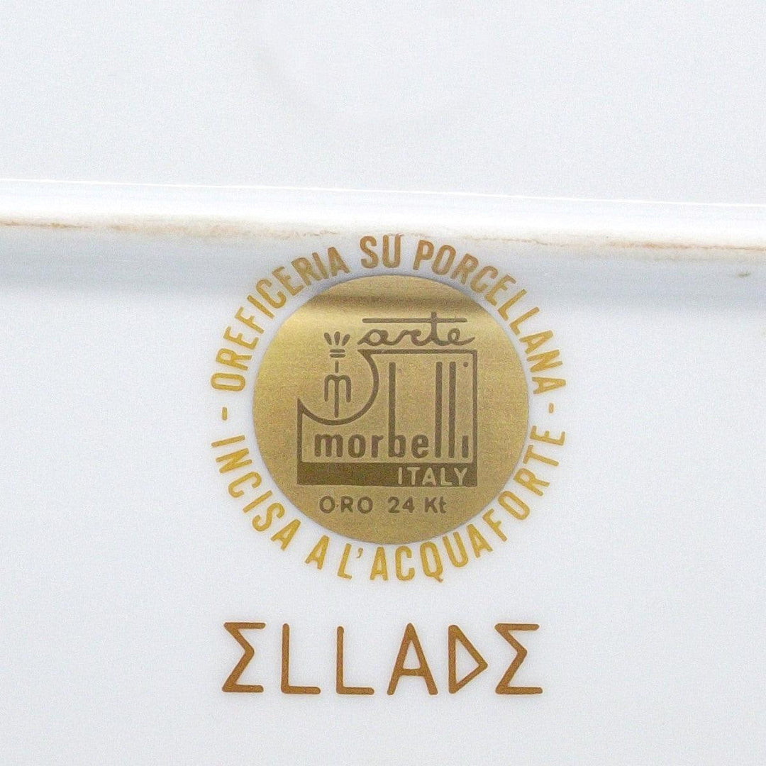 Morbelli Italy vassoio oreficeria su porcellana 15x32cm incisa a l&