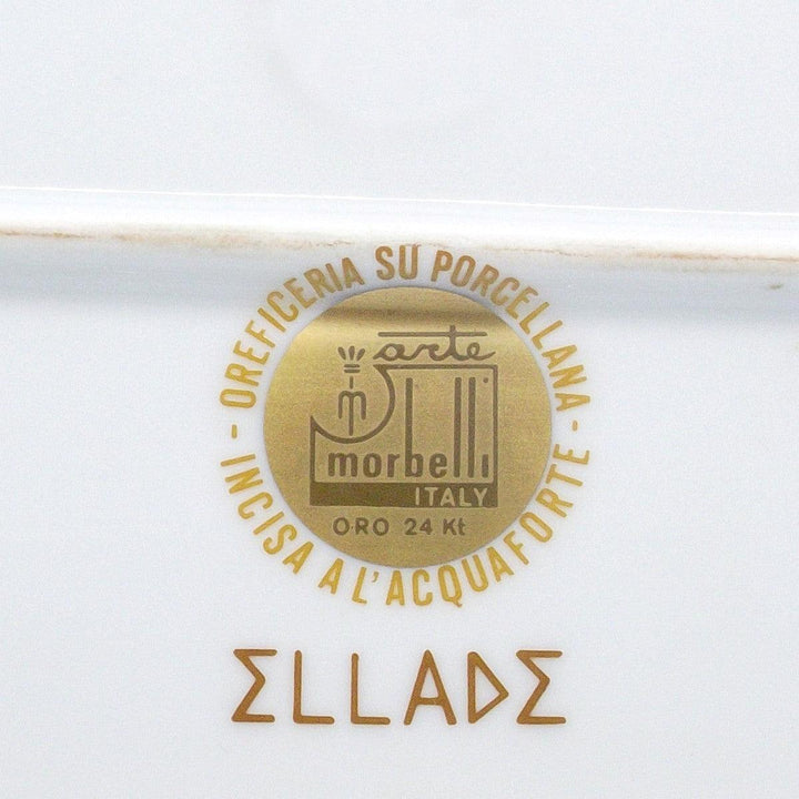 Morbelli Italy vassoio oreficeria su porcellana 15x32cm incisa a l&