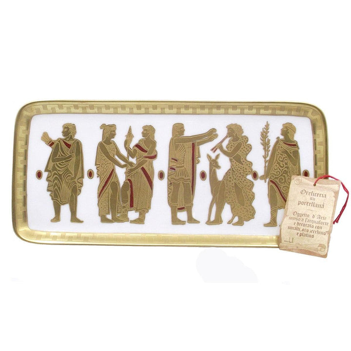 Morbelli Italy vassoio oreficeria su porcellana 15x32cm incisa a l&