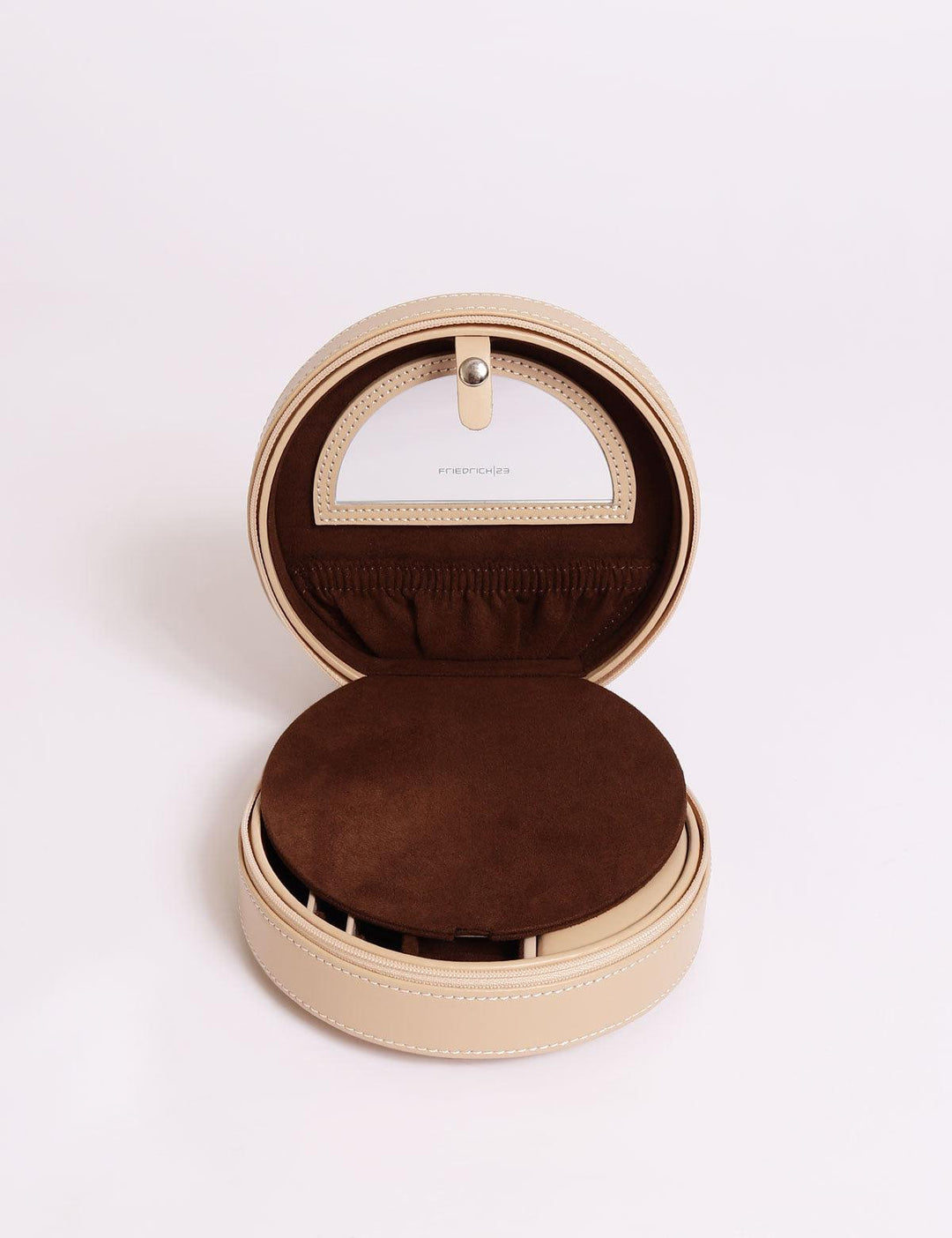 Round jewelry box Friedrich23 Cordoba Beige 26216-8 - Capodagli 1937