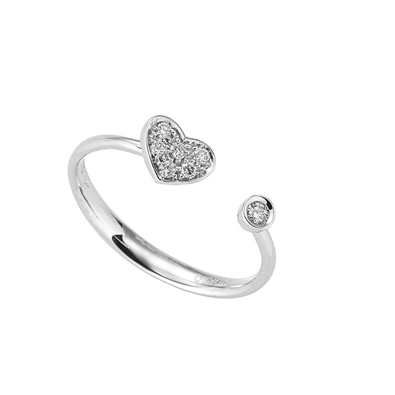 Sidalo anello Cuore oro bianco 18kt 1,70g diamanti 0,10ct M 5221 CUORE - Gioielleria Capodagli