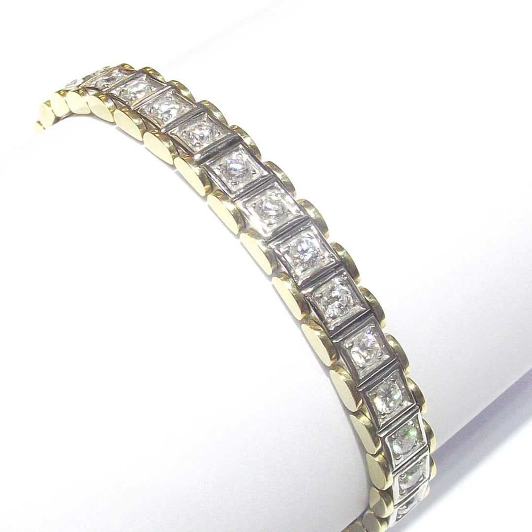 Sidalo bracciale tennis oro bianco e giallo 18kt 45,3g diamanti 4,17ct colore G purezza VS1 0004BR - Gioielleria Capodagli