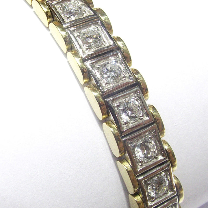Sidalo bracciale tennis oro bianco e giallo 18kt 45,3g diamanti 4,17ct colore G purezza VS1 0004BR - Gioielleria Capodagli