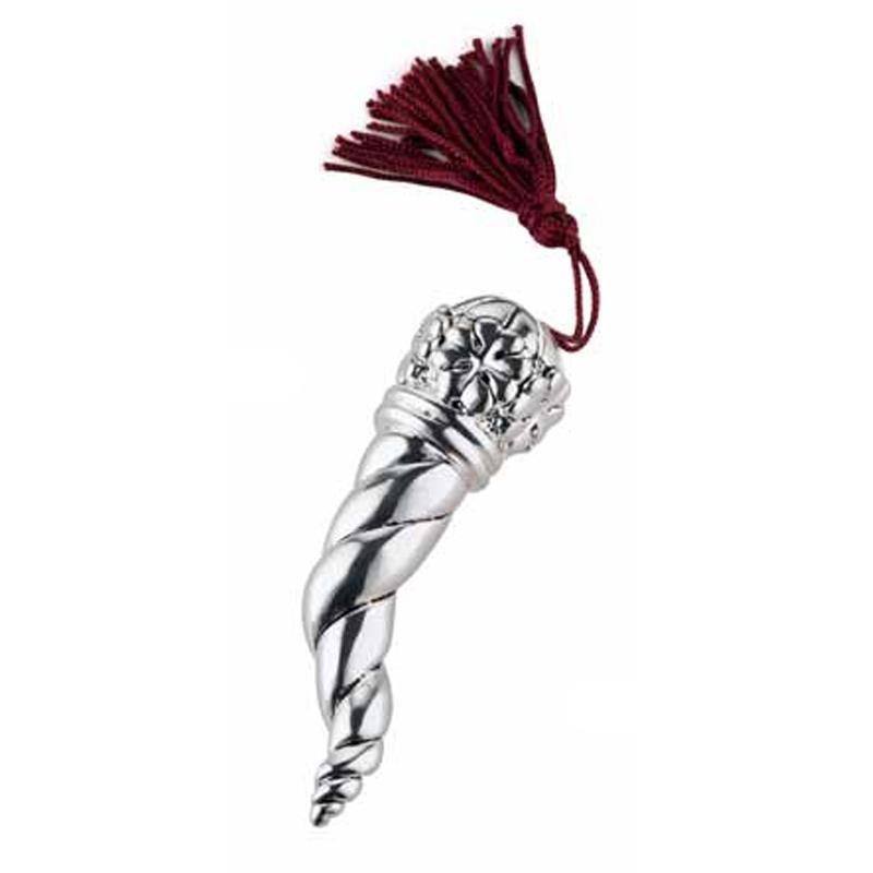 Sovrani cornetto quadrifoglio resina 10,5cm laminato argento R 17713 - Gioielleria Capodagli