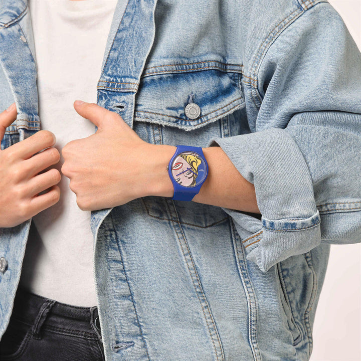 Swatch orologio Girl di Roy Lichtenstein Special Edition Moma Originals New Gent 41mm SUOZ352 - Capodagli 1937