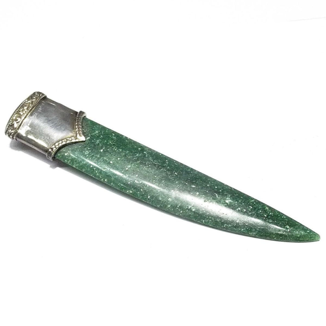 Tagliacarte in Avventurina cappuccio argento 925 anticato  A-0217-A - Gioielleria Capodagli