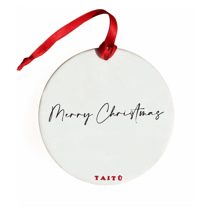 Taitù decorazione cerchio Merry Christmas 10cm porcellana Fine Bone China 12-6-26-G - Gioielleria Capodagli