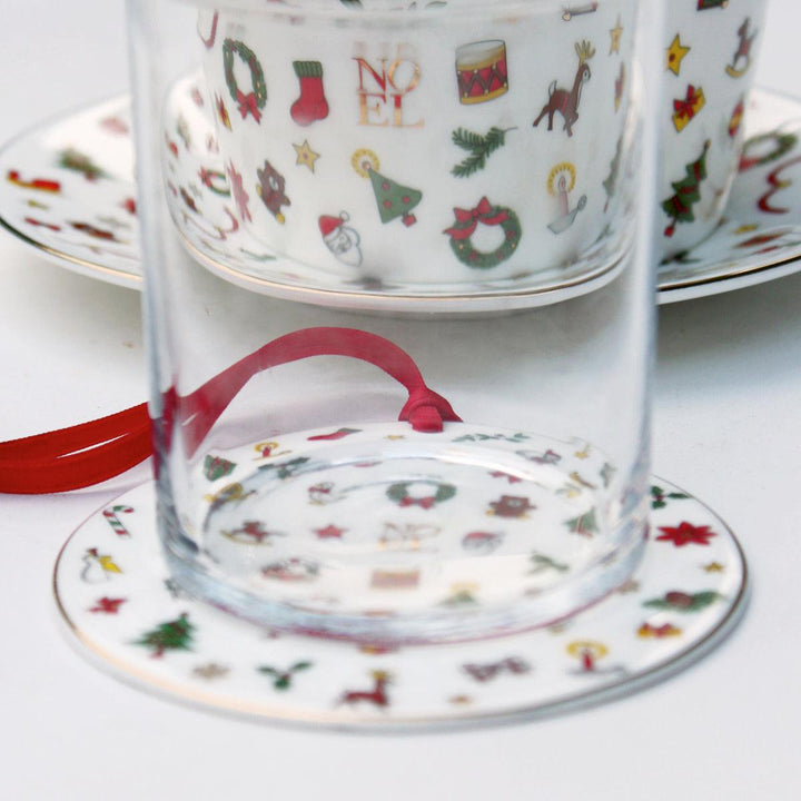 Taitù decorazione cerchio Merry Christmas 10cm porcellana Fine Bone China 12-6-26-G - Gioielleria Capodagli