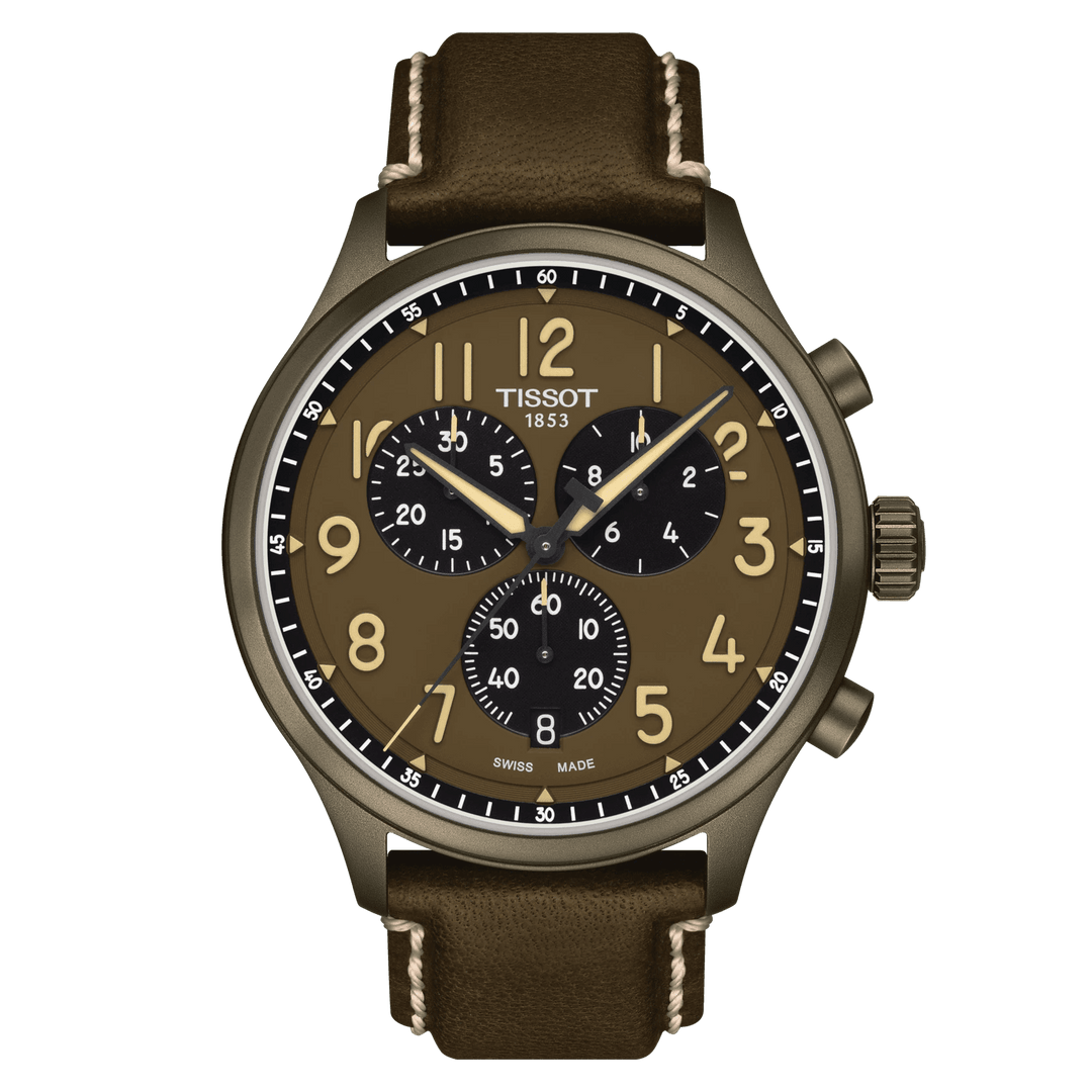 Tissot orologio Chrono XL 45mm kaki quarzo acciaio finitura PVD kaki T116.617.36.092.00 - Capodagli 1937