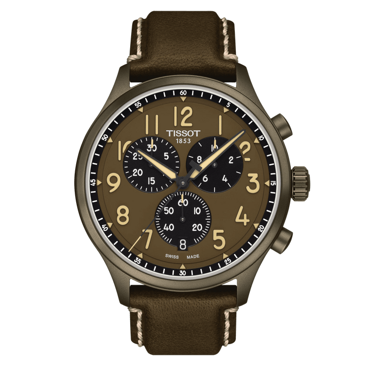 Tissot orologio Chrono XL 45mm kaki quarzo acciaio finitura PVD kaki T116.617.36.092.00 - Capodagli 1937