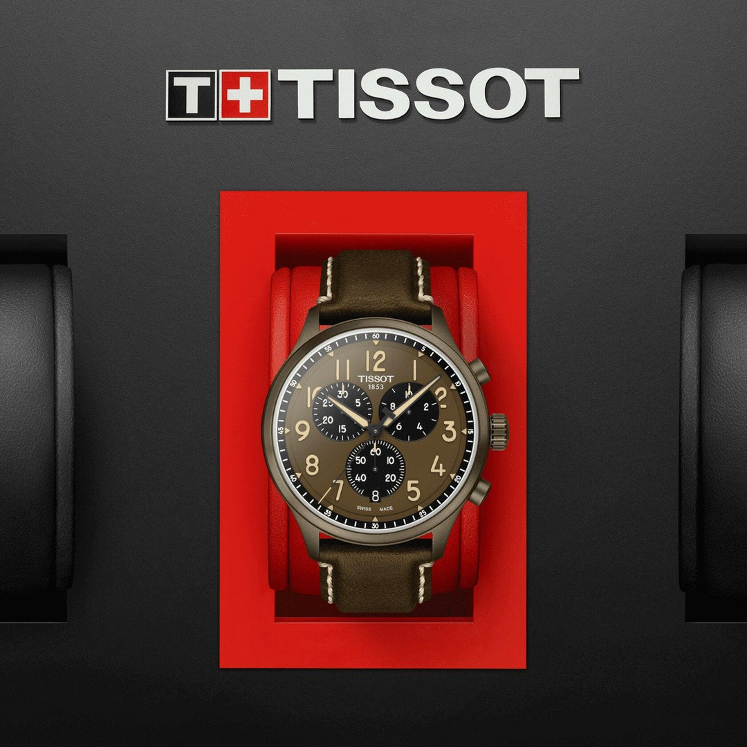 Tissot orologio Chrono XL 45mm kaki quarzo acciaio finitura PVD kaki T116.617.36.092.00 - Capodagli 1937