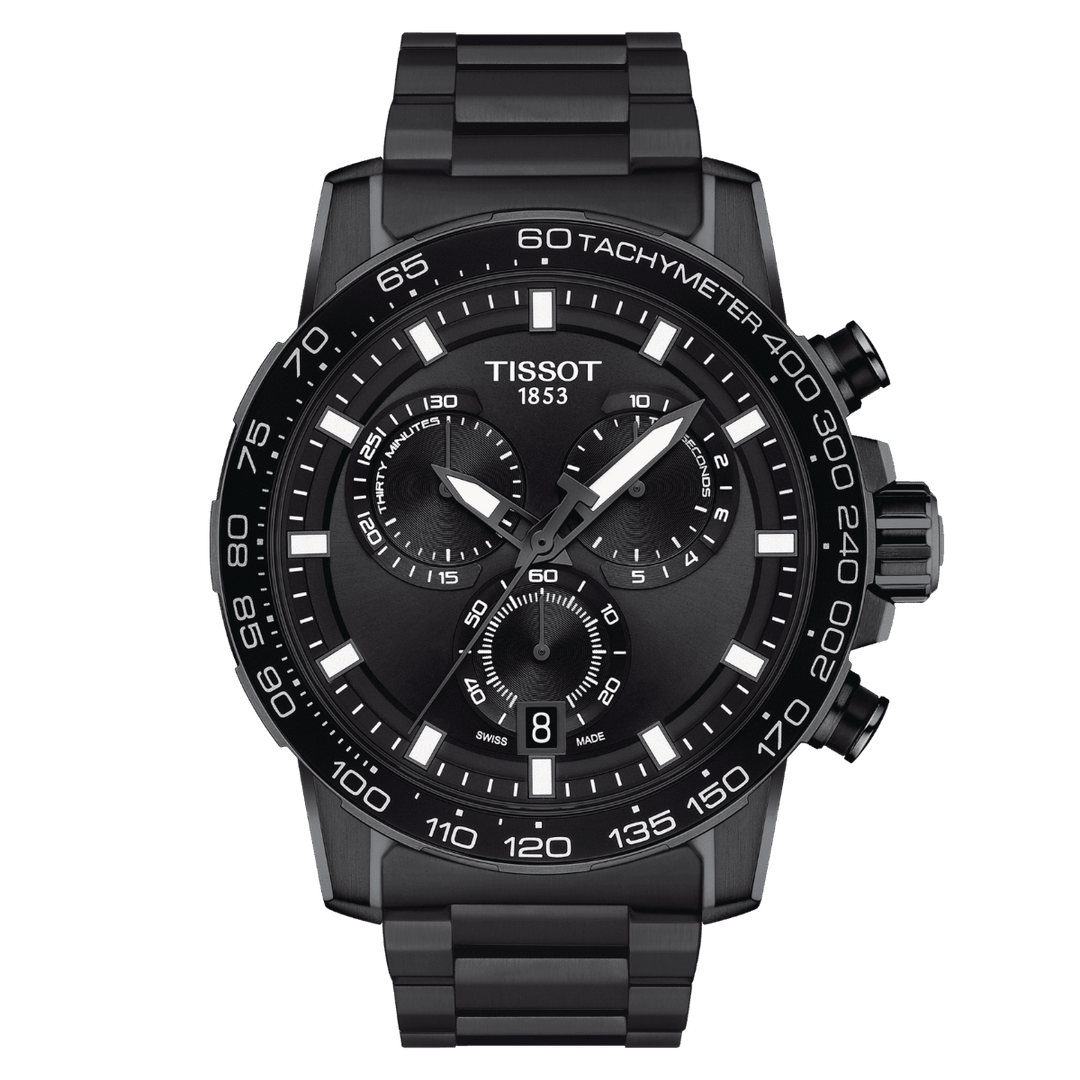 Tissot orologio Supersport Chrono 45,5mm nero quarzo acciaio finitura PVD nero T125.617.33.051.00 - Gioielleria Capodagli