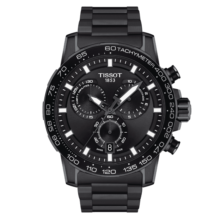 Tissot orologio Supersport Chrono 45,5mm nero quarzo acciaio finitura PVD nero T125.617.33.051.00 - Gioielleria Capodagli