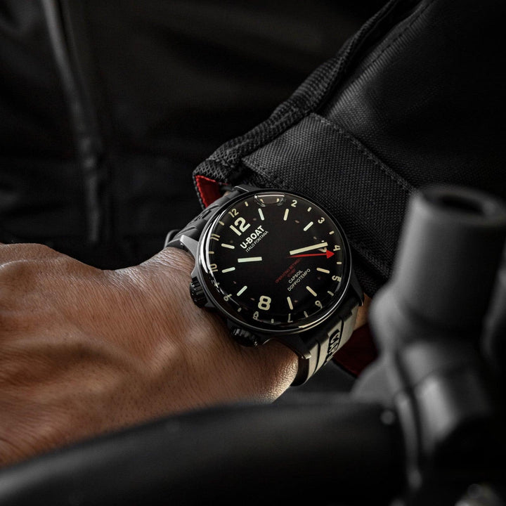 U-BOAT orologio Capsoil Doppiotempo DLC 45mm nero quarzo acciaio finitura DLC nero 8770/A - Capodagli 1937