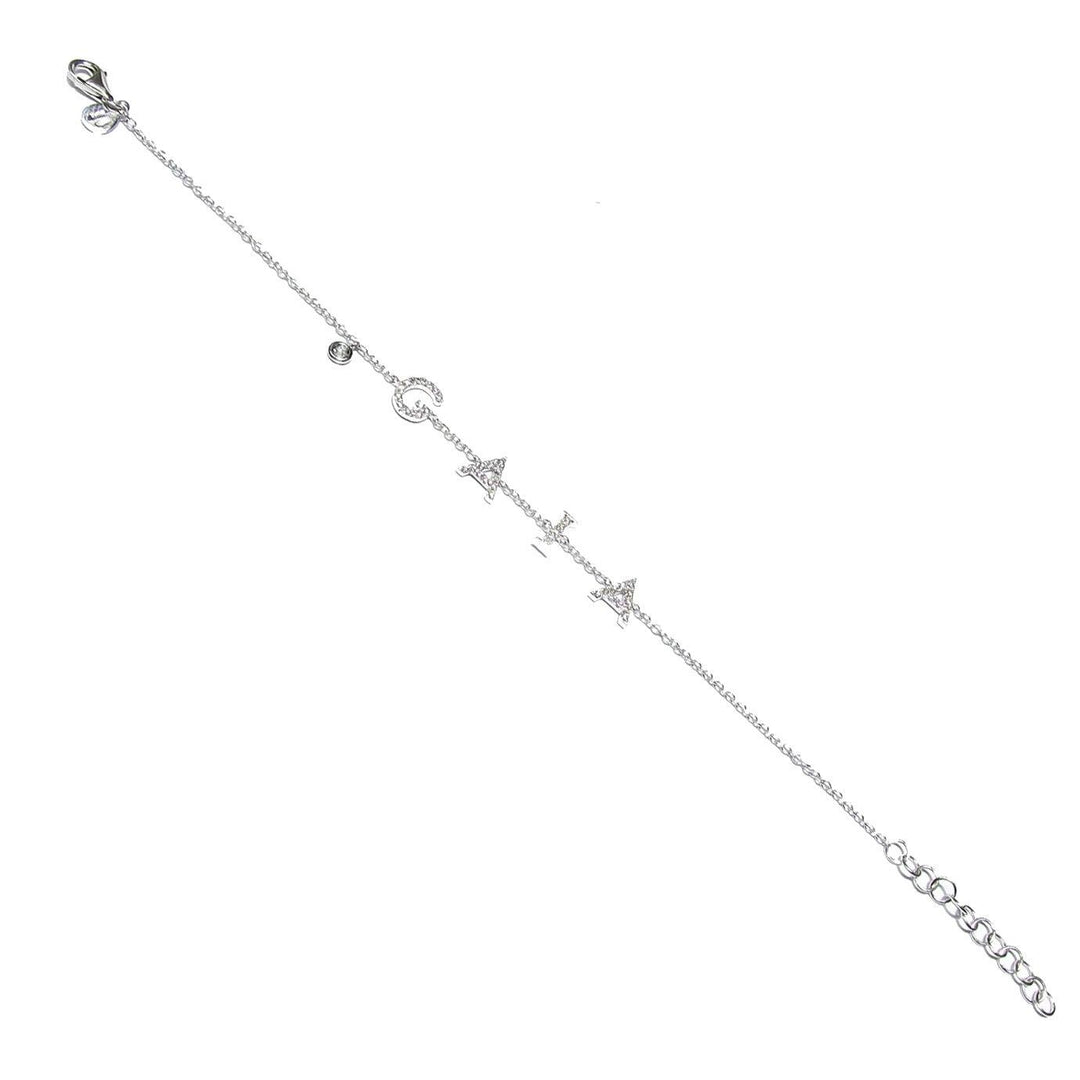 World Diamond Group bracciale con nome GAIA in oro bianco 18kt 2,30g con diamanti 0,17ct colore G purezza VVS 0002BR - Gioielleria Capodagli